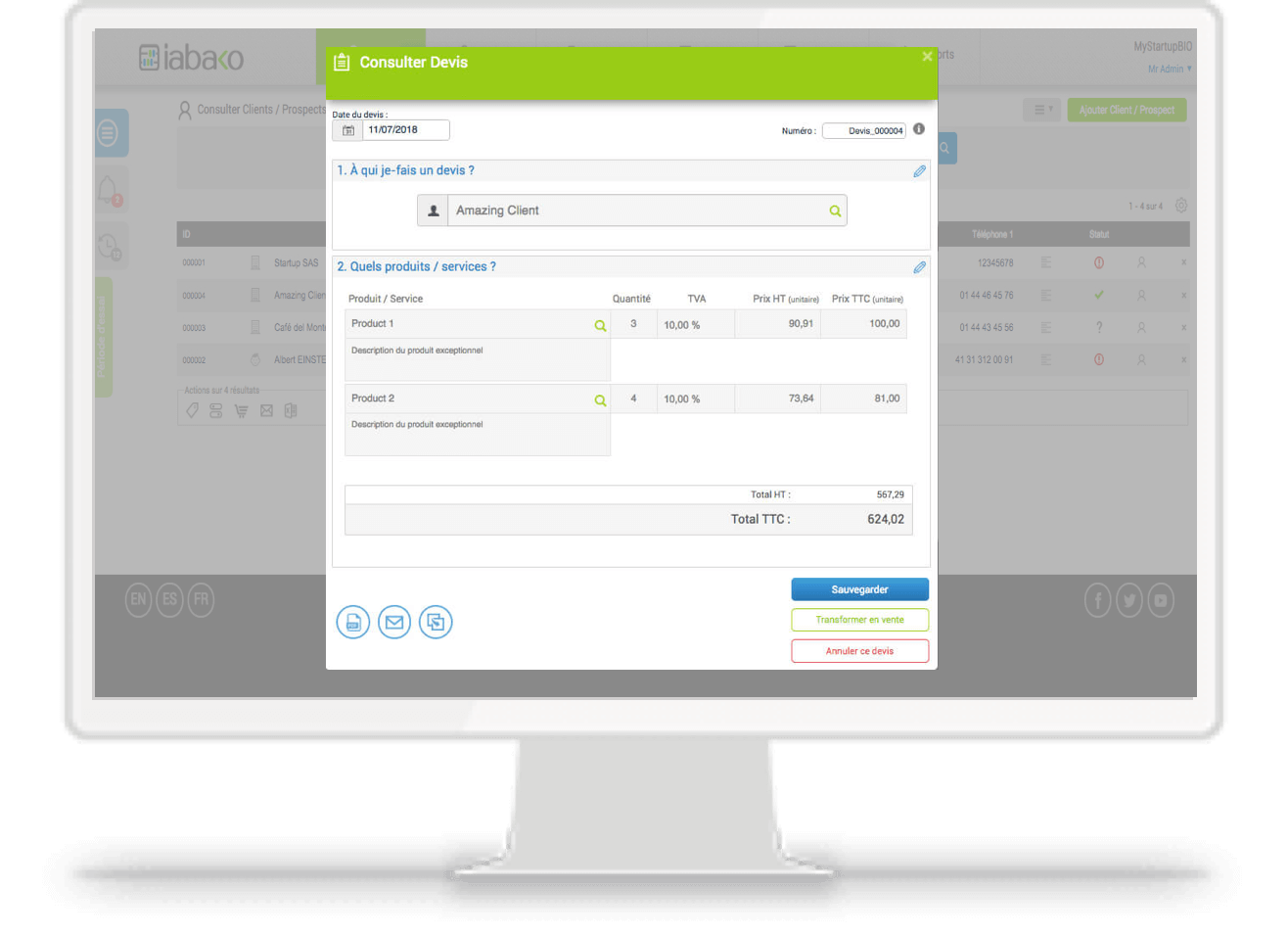 Logiciel Devis | sécurisé, intuitif, 100% en ligne | IABAKO - iabako.com