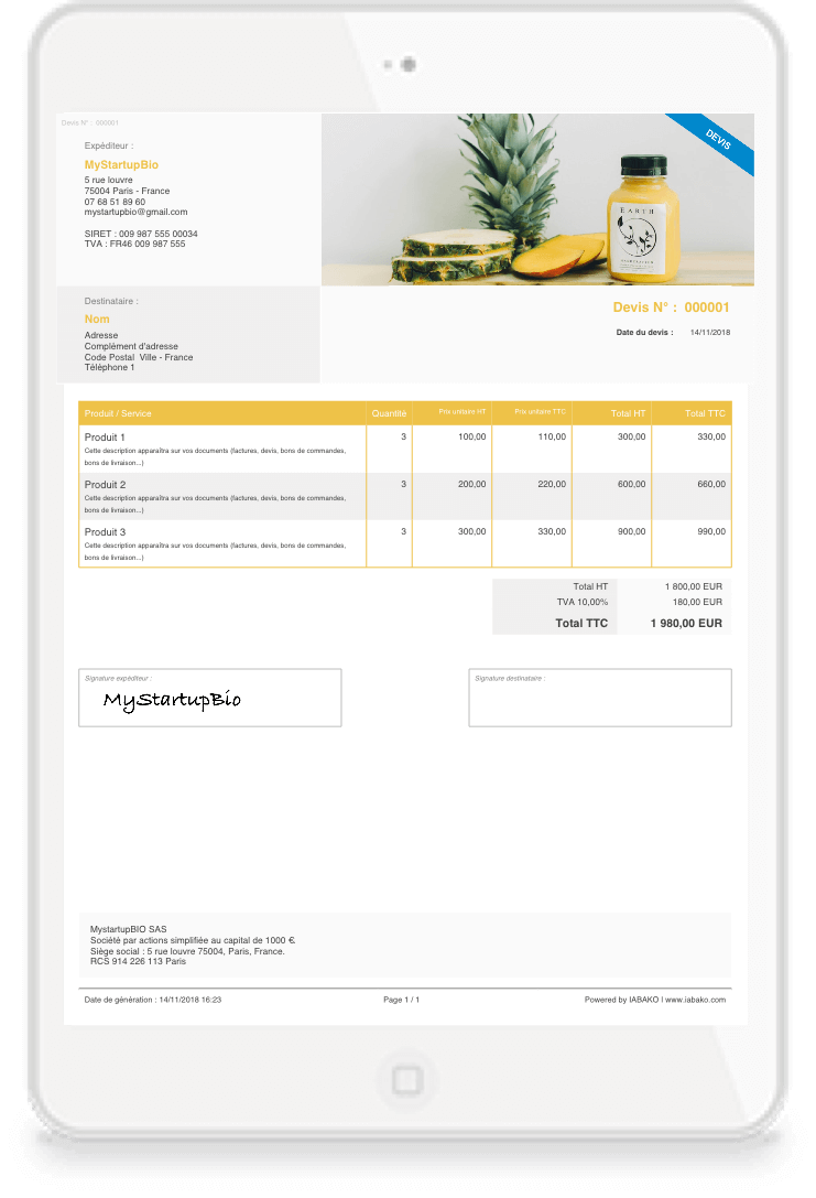 Logiciel Devis  sécurisé, intuitif, 100% en ligne  IABAKO  iabako.com