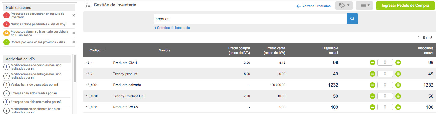 Gestion de inventarios