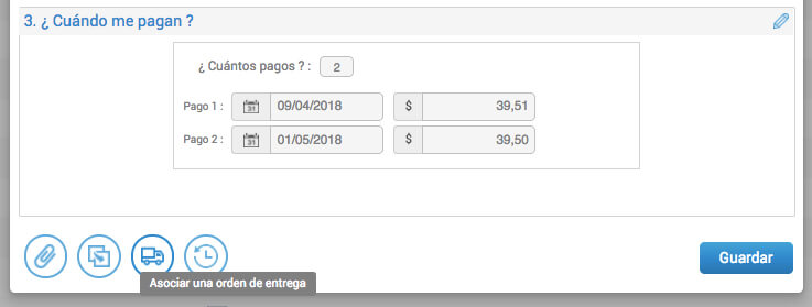 orden de entrega
